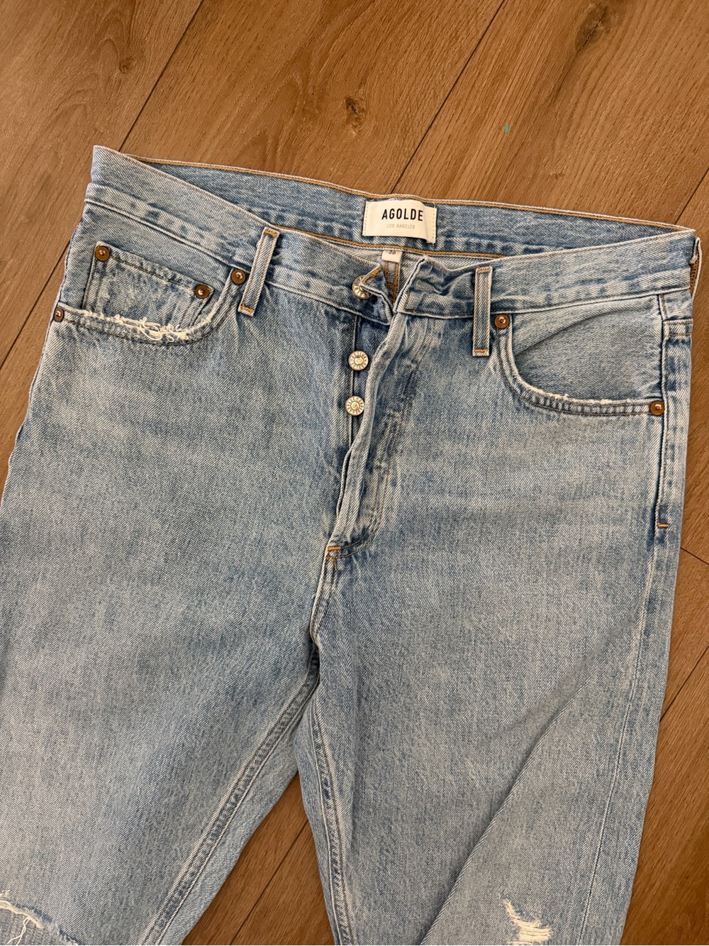 Agolde Jeans - Light Wash Straight Leg - Picture 3 of 4